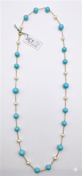 Collana Sicylui Donna in Argento Pasta di turchese 200CO2 - 200CO2